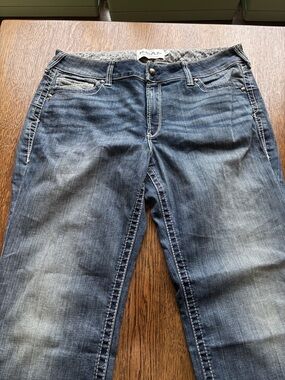 Ariat REAL Mid Rise Straight Jeans 34R Medium Wash Western